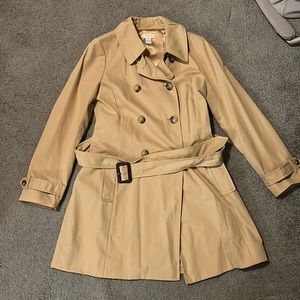 J. Crew Women’s Petite Belted Trench Coat Khaki Tan